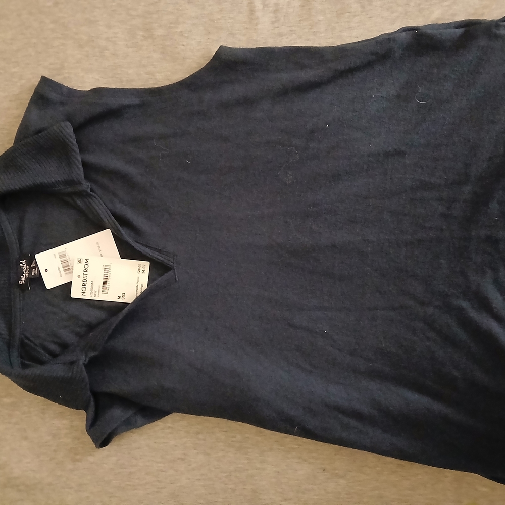 Splendid Navy Crewneck Polo Tee